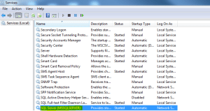 Restart "MSSQLSERVER" service