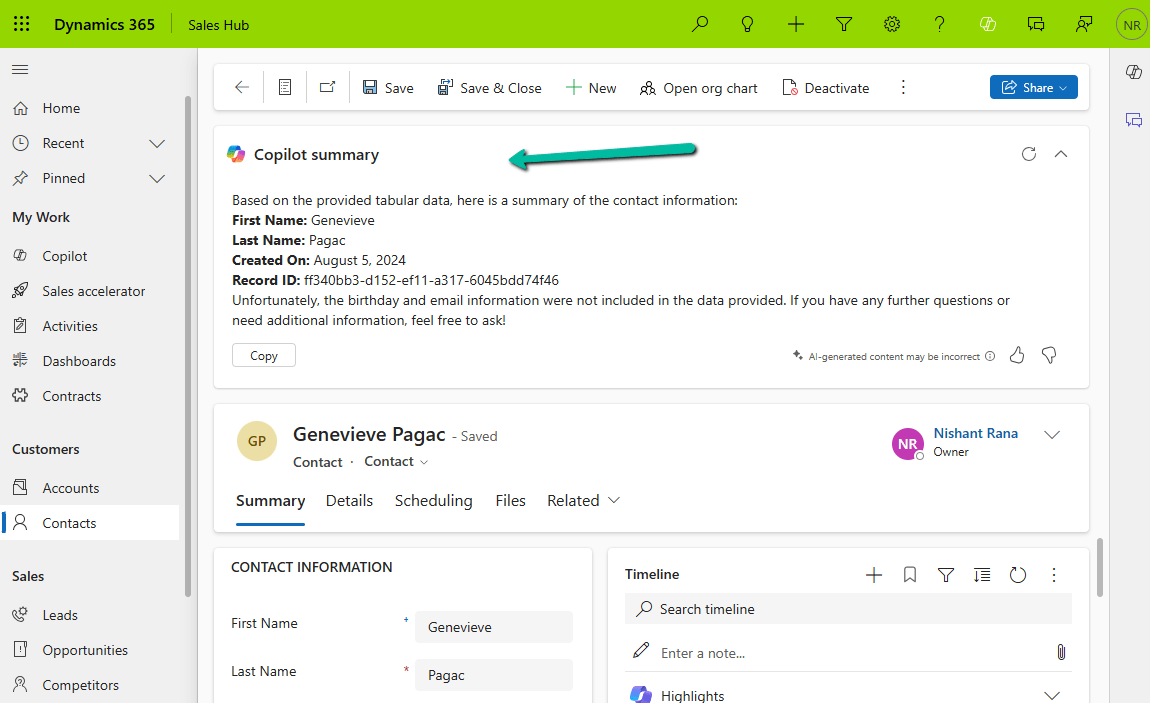 How to – Configure Copilot Row Summary for tables main form – Dataverse / Dynamics&nbsp;365