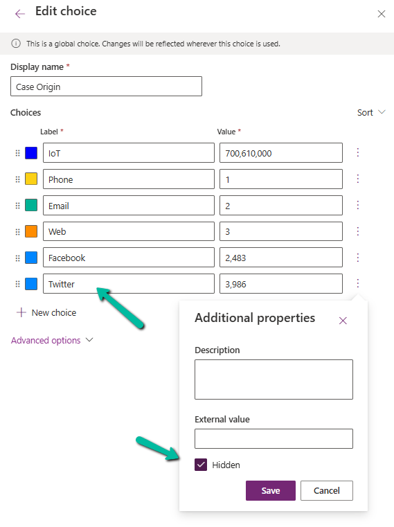 Understanding the Hidden Property for Choice Datatype in Dataverse / Dynamics&nbsp;365