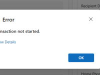 “Transaction not started. There is no active transaction” error (Dynamics 365 /&nbsp;Dataverse)